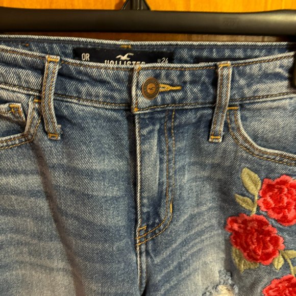 Hollister High‎ Rise Slim Straight Vintage Stretch Size 0R 24w 27l Distressed - Picture 4 of 16